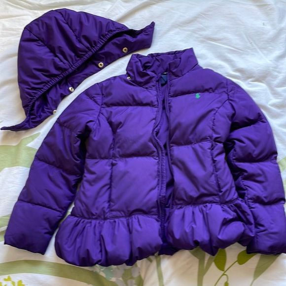 Ralph Lauren Other - EUC! Ralph Lauren Purple Down Girls Jacket with Detachable Hood Size M (8/10)